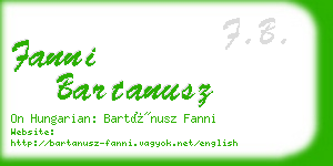 fanni bartanusz business card